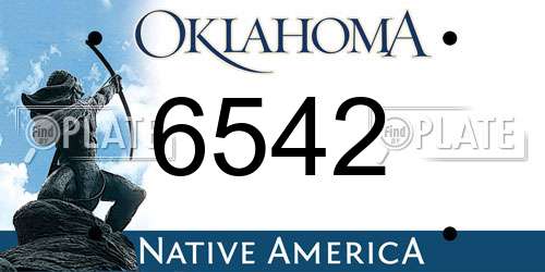 6542 Oklahoma License Plate