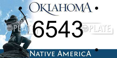 6543 Oklahoma License Plate