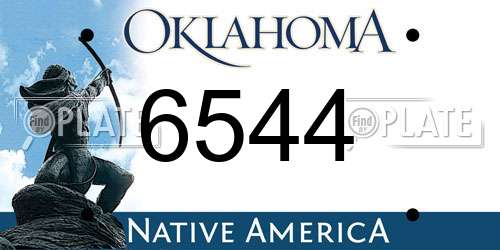 6544 Oklahoma License Plate