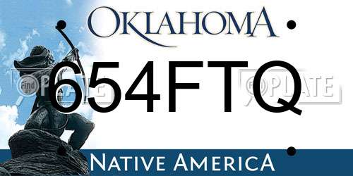 654FTQ Oklahoma License Plate