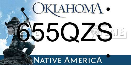 655QZS Oklahoma License Plate