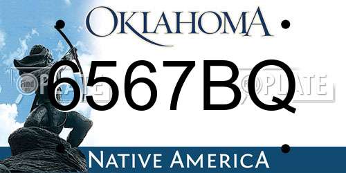 6567BQ Oklahoma License Plate