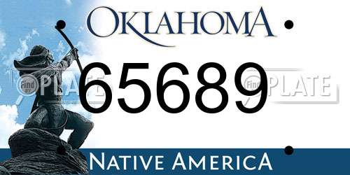 65689 Oklahoma License Plate