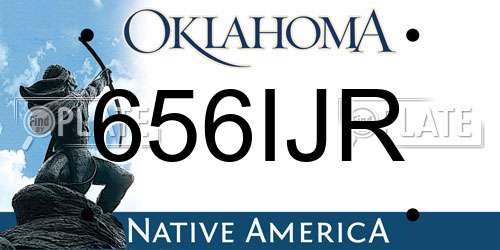 656IJR Oklahoma License Plate