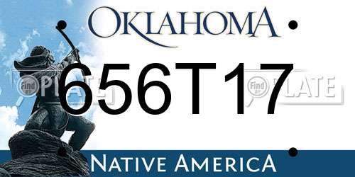 656T17 Oklahoma License Plate