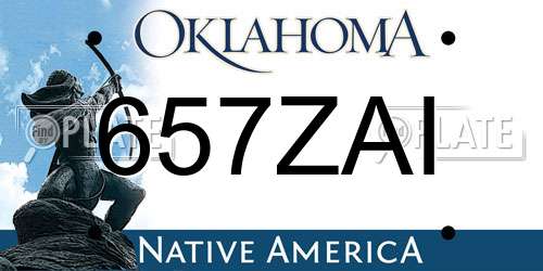 657ZAI Oklahoma License Plate