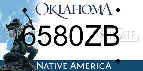 6580ZB Oklahoma License Plate