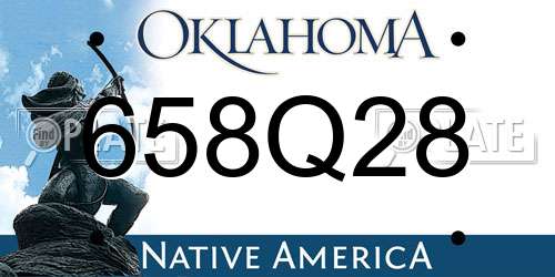 658Q28 Oklahoma License Plate