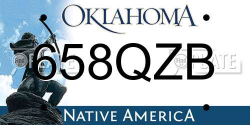 658QZB Oklahoma License Plate