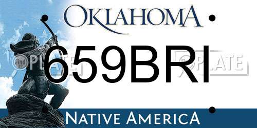 659BRI Oklahoma License Plate