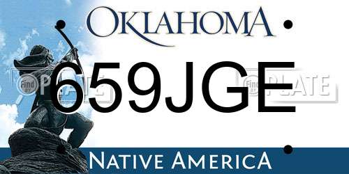 659JGE Oklahoma License Plate