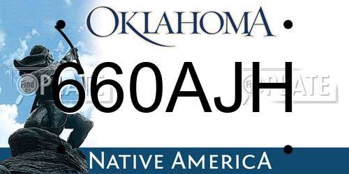 660AJH Oklahoma License Plate