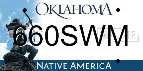 660SWM Oklahoma License Plate