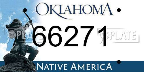 66271 Oklahoma License Plate