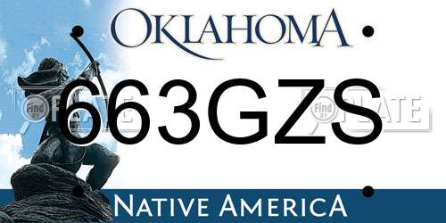 663GZS Oklahoma License Plate