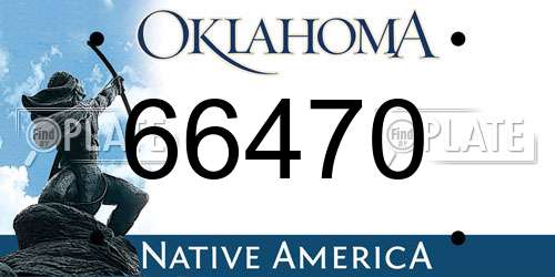 66470 Oklahoma License Plate