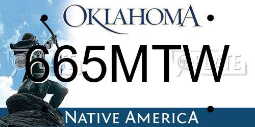 665MTW Oklahoma License Plate