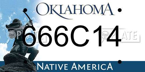666C14 Oklahoma License Plate