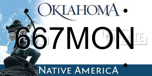 667MON Oklahoma License Plate
