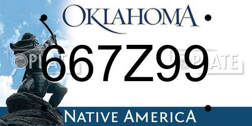 667Z99 Oklahoma License Plate