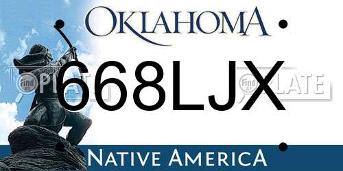 668LJX Oklahoma License Plate