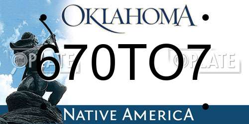 670TO7 Oklahoma License Plate