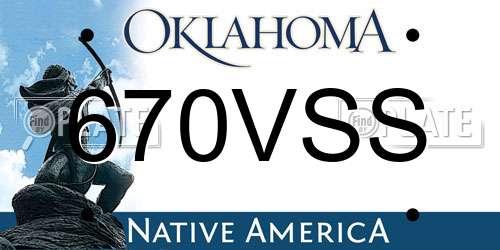 670VSS Oklahoma License Plate