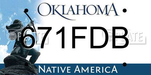 671FDB Oklahoma License Plate