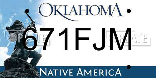671FJM Oklahoma License Plate