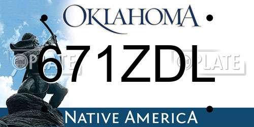 671ZDL Oklahoma License Plate