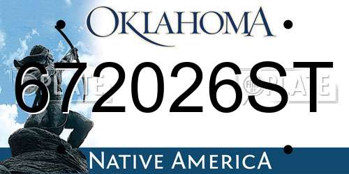 672026ST Oklahoma License Plate