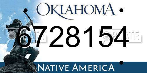 6728154 Oklahoma License Plate