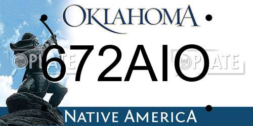 672AIO Oklahoma License Plate