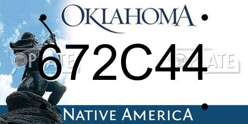 672C44 Oklahoma License Plate