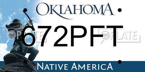 672PFT Oklahoma License Plate