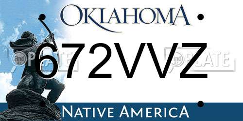 672VVZ Oklahoma License Plate