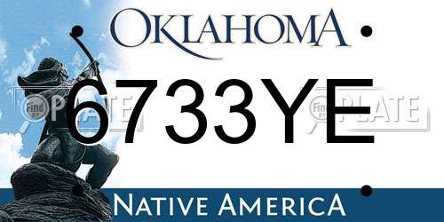 6733YE Oklahoma License Plate