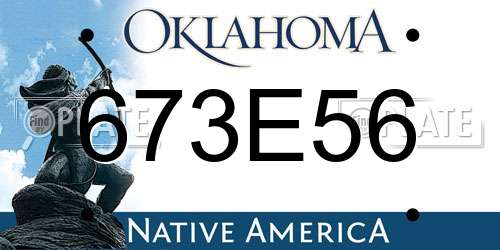 673E56 Oklahoma License Plate