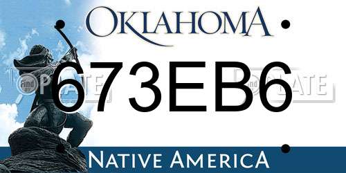 673EB6 Oklahoma License Plate