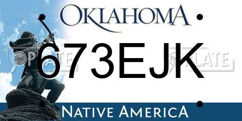 673EJK Oklahoma License Plate