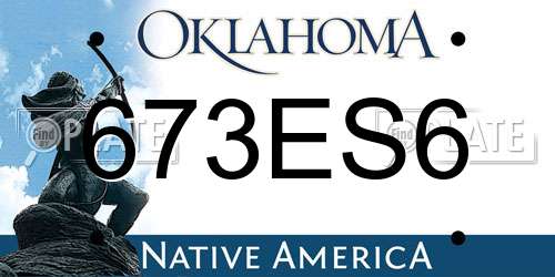 673ES6 Oklahoma License Plate