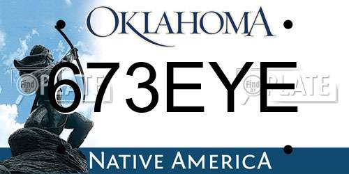 673EYE Oklahoma License Plate