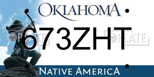 673ZHT Oklahoma License Plate