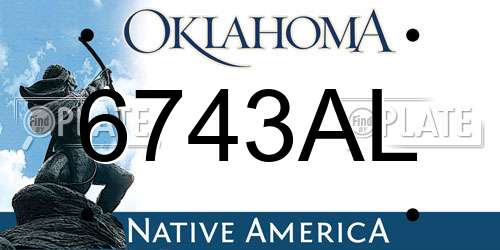 6743AL Oklahoma License Plate