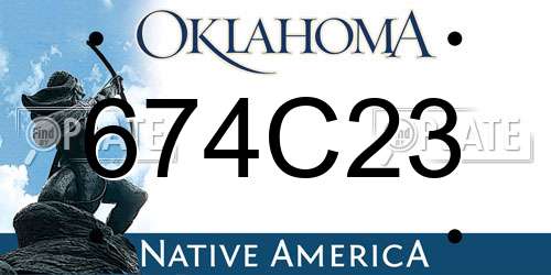 674C23 Oklahoma License Plate