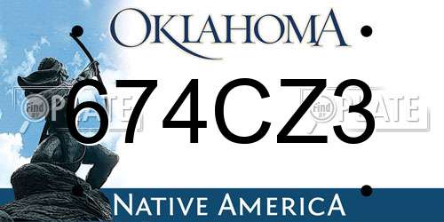674CZ3 Oklahoma License Plate