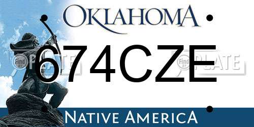 674CZE Oklahoma License Plate