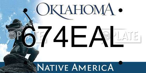 674EAL Oklahoma License Plate