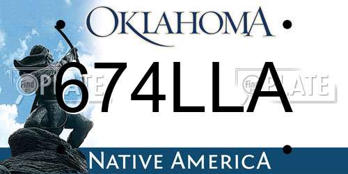 674LLA Oklahoma License Plate