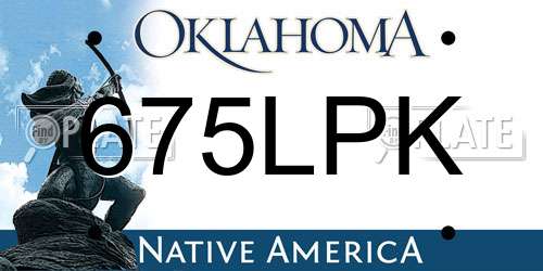 675LPK Oklahoma License Plate